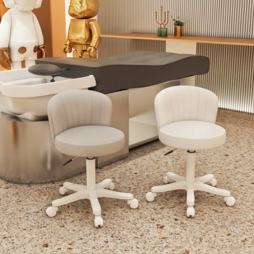 免運公司貨 開發票 美容院美發凳專用滑輪旋轉升降凳子大工凳美甲圓凳理發店轉椅鑫澤