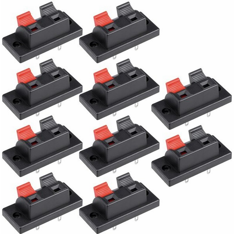 uxcell スプリング式端子 スプリングプッシュ式 ケーブル接続 