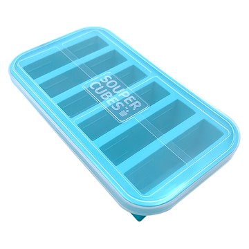 SOUPER CUBES 多功能食品級矽膠保鮮盒 6格  125ml(1/2-Cup)/格  耐熱-40~230°C  湖水綠  29.5 x 14.5 x 5.7cm  1個