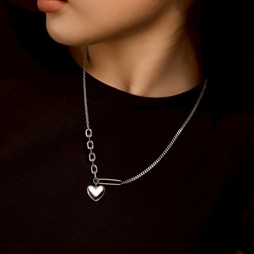 【BONNY&READ飾品】[鋼飾] 愛心結晶項鍊 | 鋼飾 抗汗 愛心 項鍊 送禮