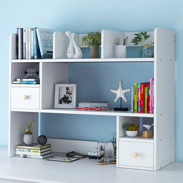 桌上書架辦公室桌面簡易書桌小型收納架子飄窗學生多層置物架書櫃~免運 開發票