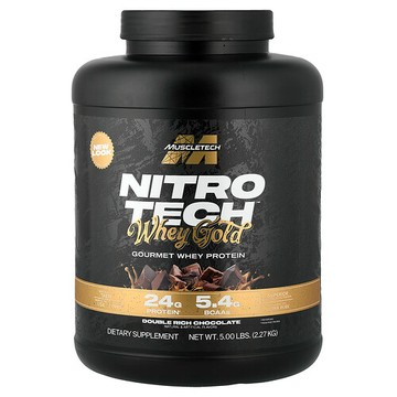 MuscleTech, Nitro-Tech ，全乳清黃金，雙重濃郁巧克力，5 磅（2.27 千克）