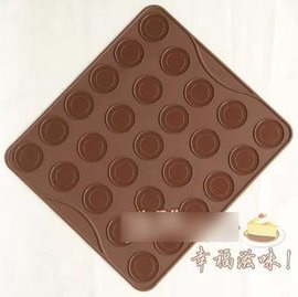 【烤盤-矽膠-27連馬卡龍-圓形-2個/組】diy製作耐高溫模具 烤箱用餅乾烘焙工具(大圈3.8小圈2.3cm) 可做矽膠墊(29*26cm)-8001002