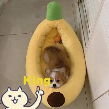 【臺灣出貨】香蕉船造型寵物狗窩 可拆洗設計清潔打理輕鬆 四季通用適合柯基貓犬使用 柔軟保暖耐用透氣 居家專用寵物沙發床墊
