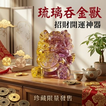 【聚寶盆來了studio】 吞金獸 琉璃擺件擺件辦公桌客廳玄關裝飾居家擺放工藝品