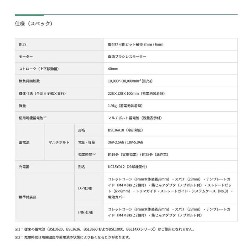 初回限定お試し価格】 HiKOKI 日立工機 36Vコードレストリマー 軸径6mm 8mm取り付け可能 蓄電池1個 充電器 システムケース別売り  KH08 M3608DA NN