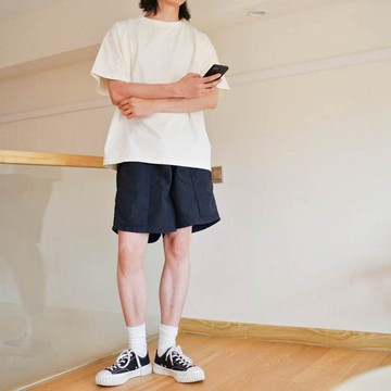 oversize寬版落肩重磅320g中性短袖T / 簡約 / 情侶 / 素色