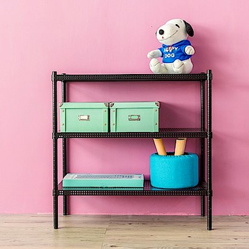 dayneeds 沖孔 90x35x90cm 三層收納架(烤漆黑) 層架/置物架/儲藏架