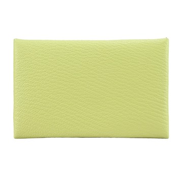 Hermes 愛馬仕 Calvi 雙色款釦式名片/零錢包(太陽黃X奶昔白)_廠商直送