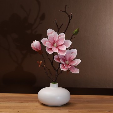 歐式玉蘭花藝套裝擺件現代家居客廳電視柜餐桌裝飾花假花絹花擺設
