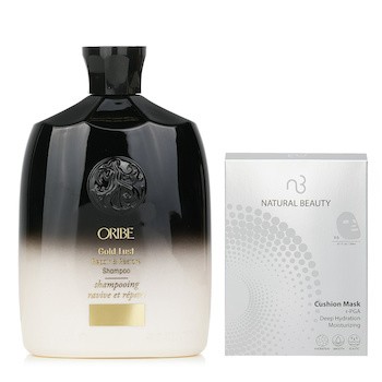Oribe Oribe Oribe Gold Lust Repair & Restore Shampoo 250ml X Natural Beauty r-PGA Deep Hydration Moisturizing Cushion Mask (Exp Date: 13/14/2026) 6x 20ml 2pcs-組合