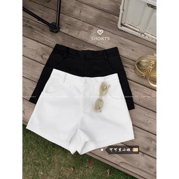 可可里高腰闊腿西裝短褲秋季新款顯瘦外穿休閑褲百搭寬松熱褲女潮