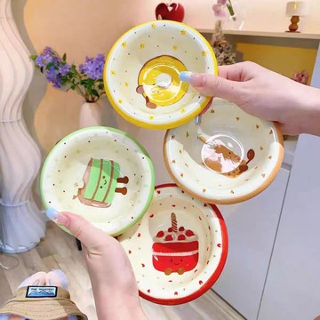 💗小紅書推薦💗茶語甜心味碟蘸料碟醬油碟可愛少女心釉下彩高顏值新款小吃碟💗桃園出貨