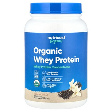 Nutricost, 有機乳清蛋白，法國香草味，2 磅（907 克）