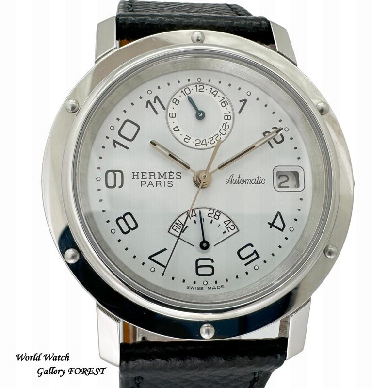 エルメス クリッパー CL5.710 GMT パワーリザーブ 中古 メンズ腕時計 