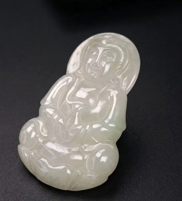 冰種翡翠觀音菩薩 | 天然緬甸玉翡翠A貨 | 送禮