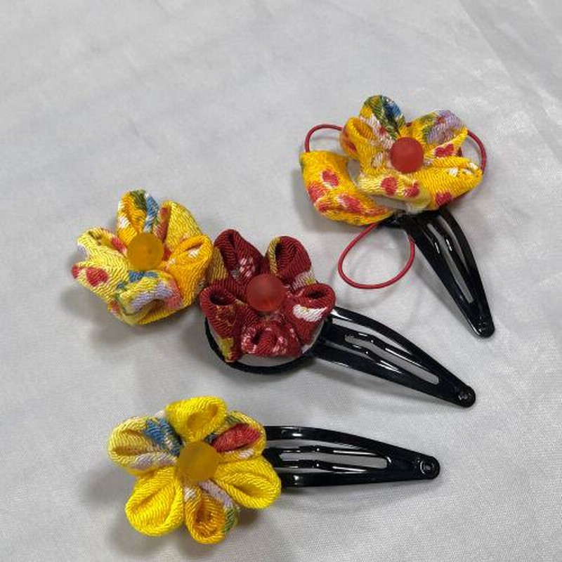 つまみ細工 金魚☆ベビーヘアクリップヘアゴム