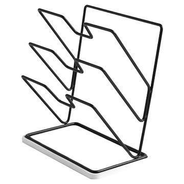 HOLA 和樂家居 鐵線收納鍋蓋架 附吸水珪藻土墊  黑色  1個