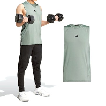 Adidas D4T INT. Tank 男款 綠色 三葉草 愛迪達 訓練 運動 休閒 背心 JI8174