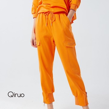 【Qiruo 奇若】專櫃秋冬休閒 九分褲6008C  彈性褲彈力男友褲