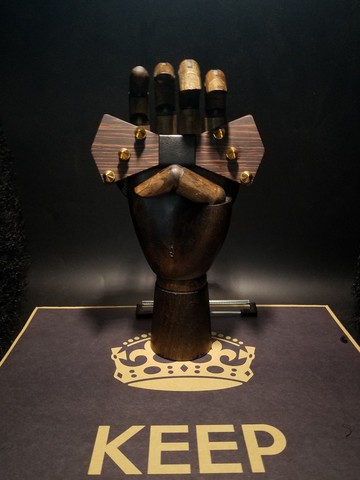 咖啡色木質鉚釘領結原創創意蝴蝶結