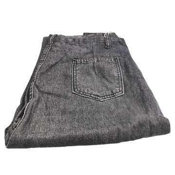 HL604 高腰直筒牛仔寬褲，煙灰 XL  1件