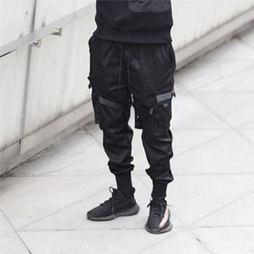 Loose leggings with mid waist work pants寬松束腳中腰工裝長褲