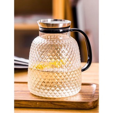 冷水壺家用耐高溫大容量泡茶玻璃水壺夏輕奢涼白開水杯套裝涼水壺