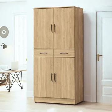 鋼刷橡木色-單一規格  MUNA 家居 鋼刷橡木2.7X6尺鞋櫃178另有淺灰橡木色(鞋櫃 櫥櫃 收納)