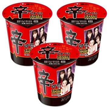 NONGSHIM 農心 辛拉麵 辛香菇味 杯麵 68g  3入