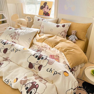 優樂悅~迪士尼卡通純棉四件套100全棉床單被套學生宿舍床上用品三件套ins