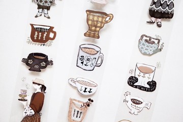 喝好多杯咖啡 / 亮面PET+燙銀