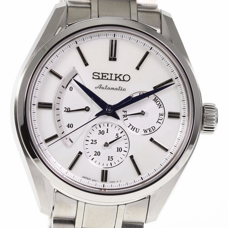 美品【稼働品】SEIKO　セイコープレサージュ　4R37　自動巻き時計　シルバーErupur時計アクセサリー