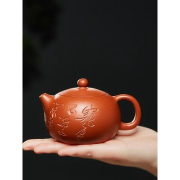 尊壺宜興純手工西施壺名家正宗紫砂壺梨皮朱泥泡茶壺單壺家用茶具
