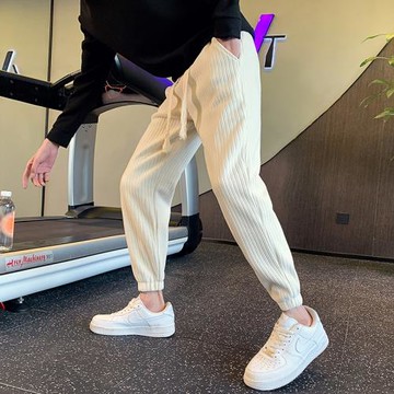 秋冬季高級感新款休閑衛褲男生潮流百搭修身小腳九分運動褲長褲男