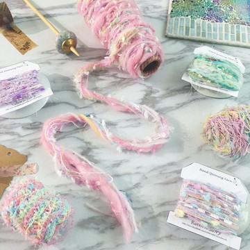 彩虹粉手紡線材禮合裝/手作素材/手工材料/手捻線/毛線