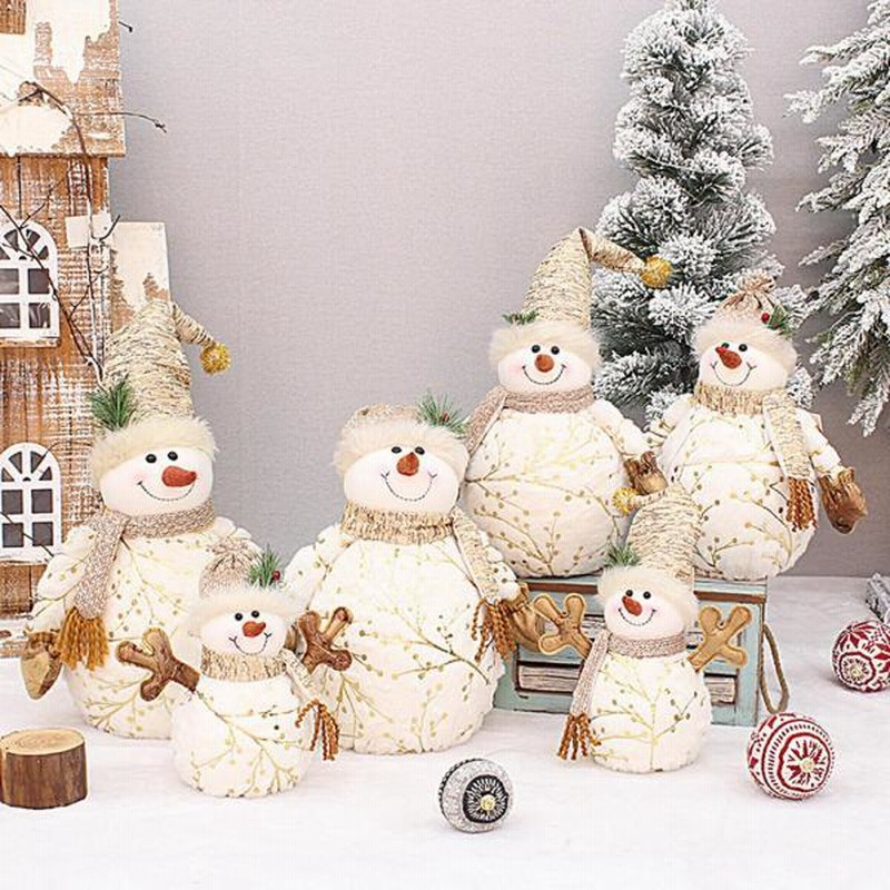 クリスマス雪だるま人形の装飾品フィギュア短いぬいぐるみホーム
