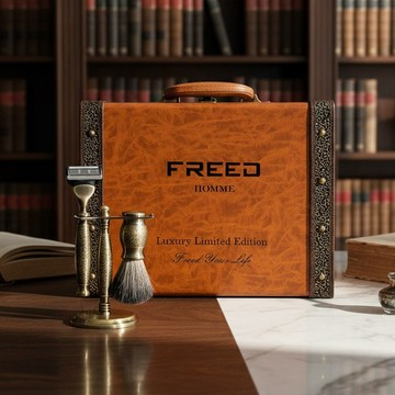 【FREED】豪華典藏版刮鬍刀禮盒-仿古銅蝕刻雕花 客製化刻字 升遷