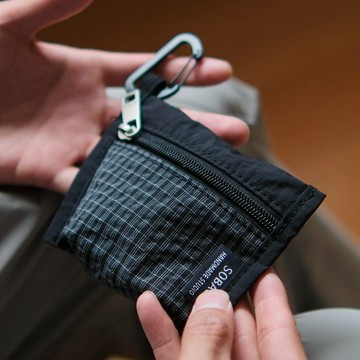 sobag日系黑色格紋耳機收納掛件包潮男尼龍布中性零錢硬幣小卡包