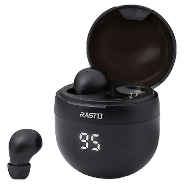 RASTO RS61 小耳洞專用電量顯示真無線藍牙5.3耳機  R-EPA065  黑曜石
