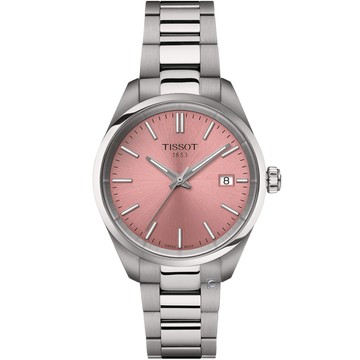 TISSOT 官方授權 PR 100 簡約大三針 時尚腕錶 女錶 手錶-T1502101133100/粉色 34mm