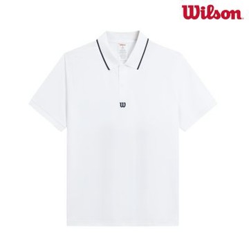 【Wilson威爾森】Timeless Combo Ss Polo 男款 服飾 POLO衫 白色