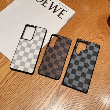 高級感棋盤格s25適用三星s22ultra手機殼lv皮質note20防摔s20/s21+男女s10e潮牌5g新款s23皮質奢華全包s24