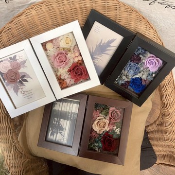 情人節禮物【遇見恆久】日本進口永生花相框 (黑//咖/白框) 永生花 生日禮物 情人節 客製化禮物