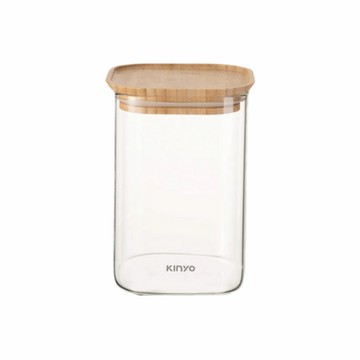 KINYO 竹蓋耐冷熱大口徑密封儲物罐1000ML