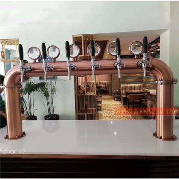 304不銹鋼六頭門型帶燈酒柱 6頭龍頭啤酒酒柱酒吧吧臺酒柱帶LED燈
