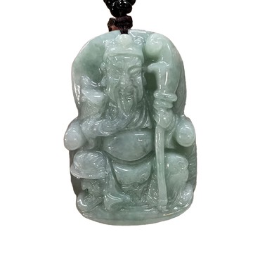 關公玉墜 天然緬甸玉  綠色