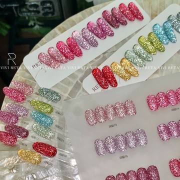 【7折出清 RETA VIVI深色系爆閃美甲凝膠】閃鑽13-24號高密度碎鑽膠 罐裝甲油膠 美甲diy 美甲膠