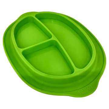 baby mambo 蔓葆 幼兒矽膠分格餐盤 食品級矽膠  綠色  1個