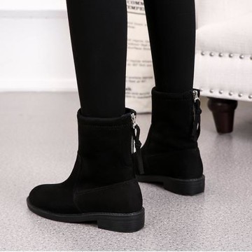 短靴女平底2025秋冬新款雪地靴韓版彈力中筒靴百搭網紅瘦瘦馬丁靴